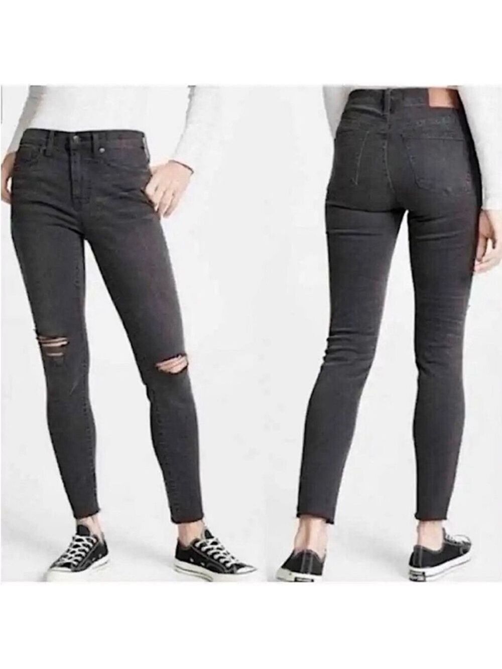 Madewell 9" High-Rise Skinny Jeans in Black Sea Size 28